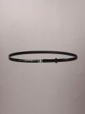 Black CK Monogram Buckle Leather Belt  Women