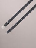 Black CK Monogram Round Buckle Leather Belt  Women