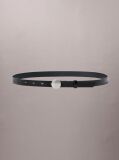 Black CK Monogram Round Buckle Leather Belt  Women