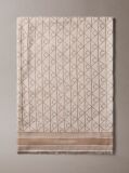 Beige Emblem Jacquard Square Modal Scarf  Women