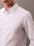 White Long Sleeve Solid Stretch Classic Shirt  Men