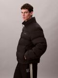 Black Long Sleeve Quilted Bonded Channel Hooded Puffer Jacket  Men