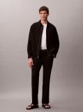Black Straight Seersucker Trousers  Men