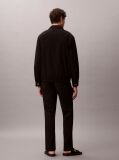 Black Straight Seersucker Trousers  Men