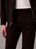 Black Straight Seersucker Trousers  Men