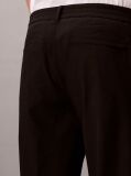 Black Straight Seersucker Trousers  Men
