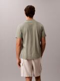 Grey Textured Stripe Crew Neck T-Shirt  Men