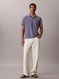 Blue Textured Stripe Polo Shirt  Men
