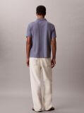 Blue Textured Stripe Polo Shirt  Men