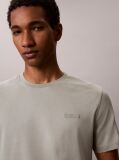Grey Slim Fit Logo Patch Fluid Cotton T-Shirt  Men