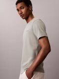 Grey Slim Fit Logo Patch Fluid Cotton T-Shirt  Men