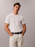 White Slim Fit Logo Patch Fluid Cotton T-Shirt  Men