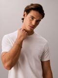 White Slim Fit Logo Patch Fluid Cotton T-Shirt  Men