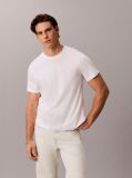 White Slim Fit Logo Patch Fluid Cotton T-Shirt  Men