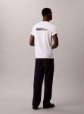 White Split Graphic Logo T-Shirt  Men