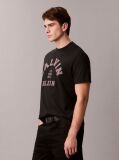 Black Varsity Logo Graphic Relaxed T-Shirt  Men