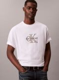 White Monologo Graphic Relaxed T-Shirt  Men