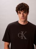 Μαύρο T-shirt Με Άνετη Γραμμή Και Λογότυπο Appliqué  Άνδρας