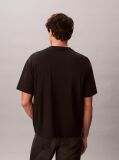 Μαύρο T-shirt Με Άνετη Γραμμή Και Λογότυπο Appliqué  Άνδρας