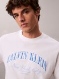 White Embroidered NYC Logo T-shirt  Men