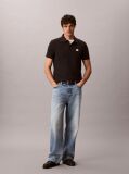 Black Classic Fit Micro Waffle Knit Polo Shirt  Men