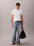 White Classic Fit Micro Waffle Knit Polo Shirt  Men