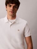 White Classic Fit Micro Waffle Knit Polo Shirt  Men