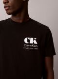 Black Logo Graphic Crew Neck T-Shirt  Men
