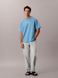 Blue Logo Graphic Crew Neck T-Shirt  Men