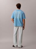Blue Logo Graphic Crew Neck T-Shirt  Men