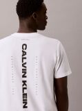 White Logo Graphic Washed Crew Neck T-Shirt  Men