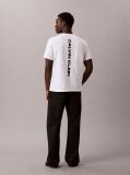 White Logo Graphic Washed Crew Neck T-Shirt  Men