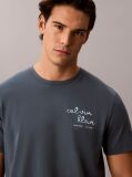 Blue Logo Graphic Crew Neck T-Shirt  Men