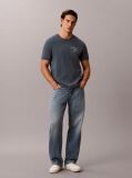Blue Logo Graphic Crew Neck T-Shirt  Men