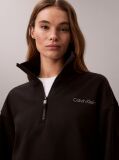 Black French Terry 1/4 Zip Sweatshirt  Women
