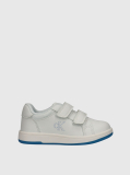 White Low Cut Velcro Sneaker  Kids Unisex