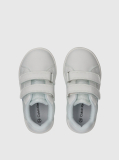 White Low Cut Velcro Sneaker  Kids Unisex