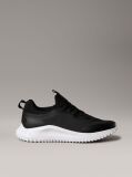 Black Lace-Up Trainers With Mixed Textures  Men