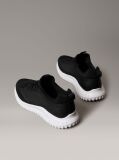 Black Lace-Up Trainers With Mixed Textures  Men