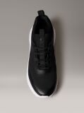 Black Lace-Up Trainers With Mixed Textures  Men