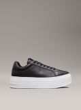 Μαύρο Δερμάτινα Sneakers Με Πλατφόρμα  Γυναίκα
