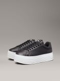 Μαύρο Δερμάτινα Sneakers Με Πλατφόρμα  Γυναίκα
