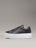 Μαύρο Δερμάτινα Sneakers Με Πλατφόρμα  Γυναίκα