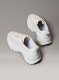 White Lace-Up Technical Trainers With Mixed Textures  Women