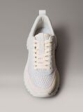 White Lace-Up Technical Trainers With Mixed Textures  Women