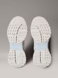 White Lace-Up Technical Trainers With Mixed Textures  Women