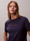 Μπλε Κλασικό T-Shirt Με Foil Λογότυπο  Γυναίκα