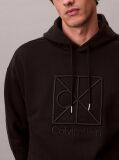 Black Heavy Jersey Logo Hoodie  Men