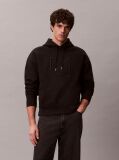 Black Heavy Jersey Logo Hoodie  Men