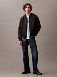 Black Padded Nylon Bomber Jacket  Men
